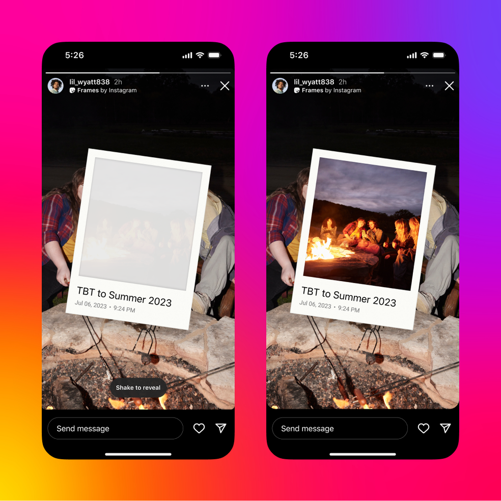 Efeito "Polaroid" no Story do Instagram. — Foto: Divulgação/Instagram