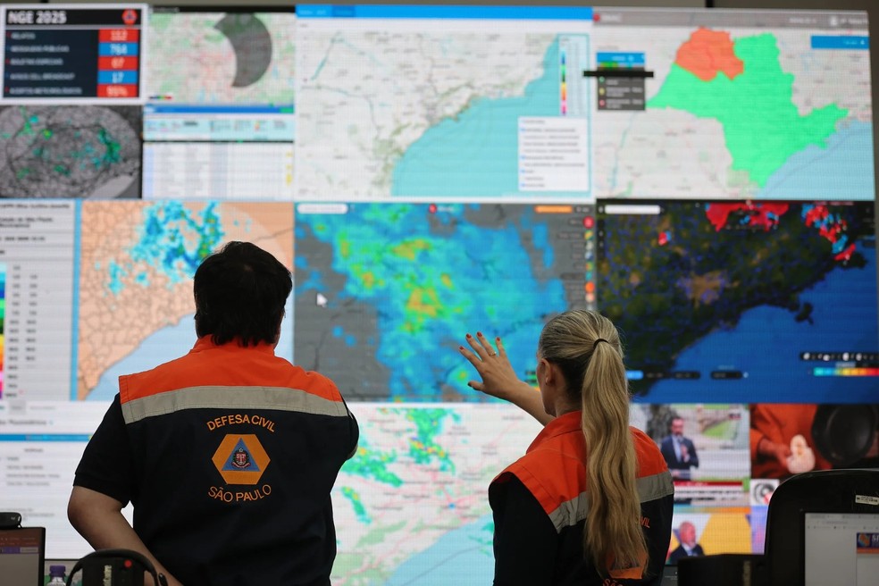 Novo ciclone extratropical na região Sul do país é apontado pela Defesa Civil como responsável pela queda das temperaturas — Foto: Defesa Civil/Divulgação