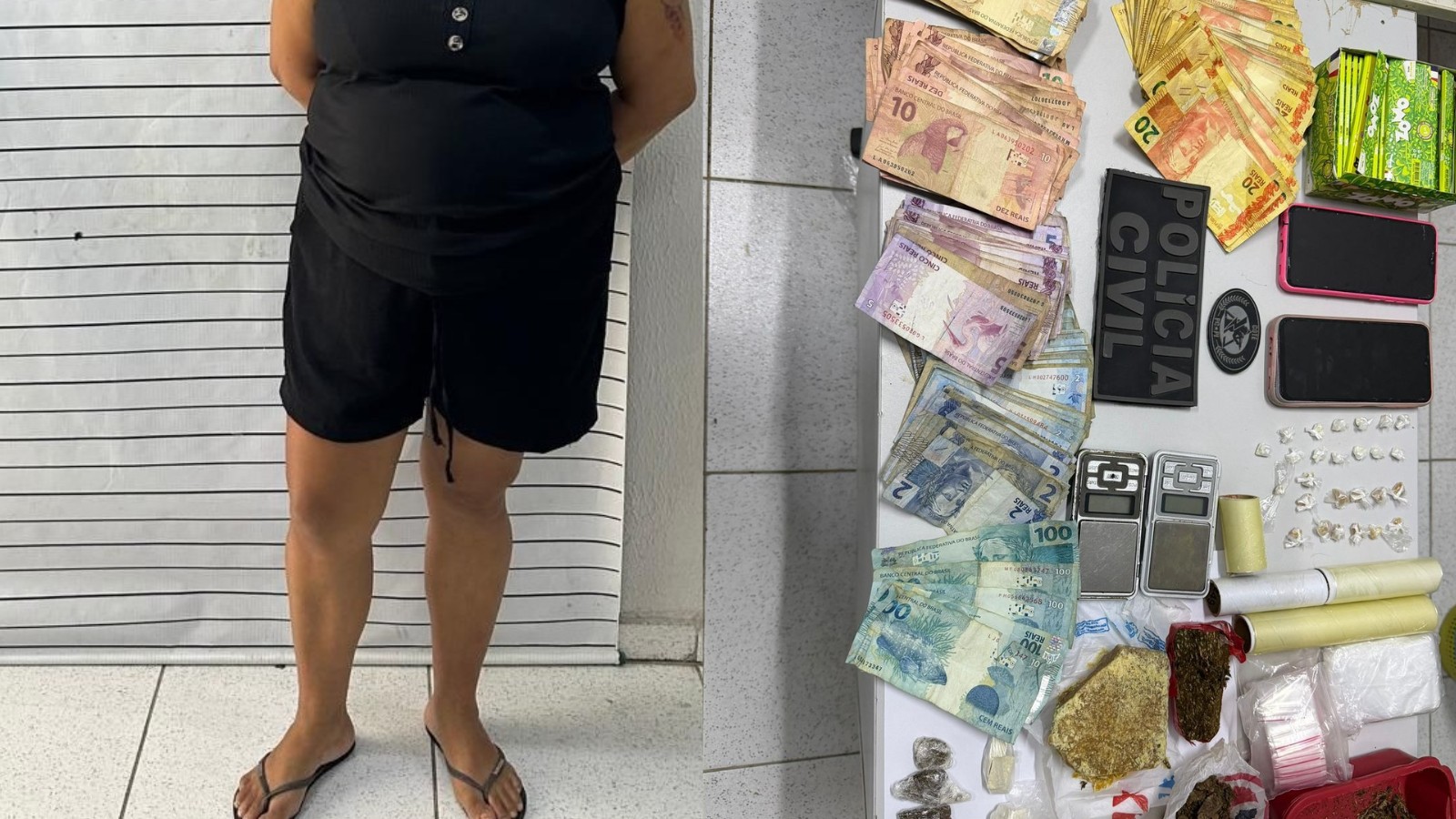 Mulher é presa suspeita de comandar boca de fumo em comércio diante de escola municipal no PI