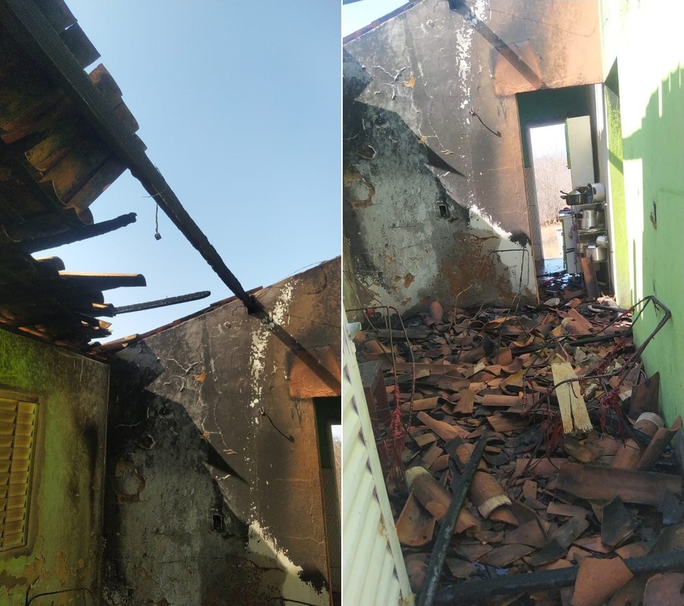 O primeiro caso aconteceu no sábado (5). A casa estava vazia e queimou completamente. Poucos objetos no interior do imóvel foram salvos - Duas casas do mesmo povoado pegam fogo em menos de 48 horas, em São João da Varjota, no Piauí — Foto: Corpo de Bombeiros Militares do Piauí