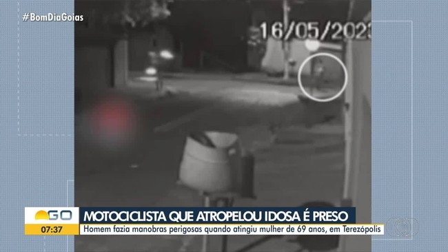 Motociclista que atropleou idosa ao empinar moto  preso