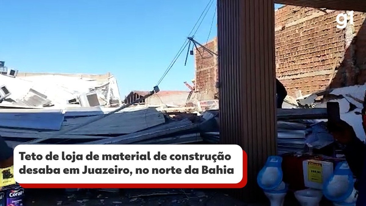 Mulher fica ferida após teto de loja de material de construção desabar no norte da Bahia