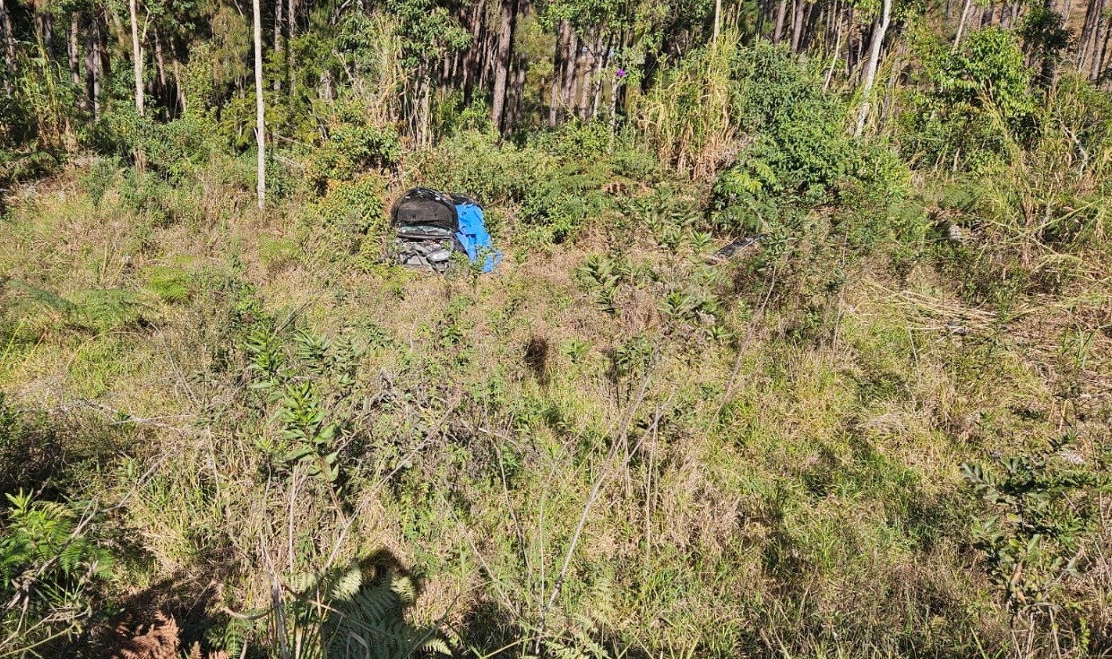 Policial reformado morre após despencar com carro em barranco de 50 metros na BR-267, em Juiz de Fora