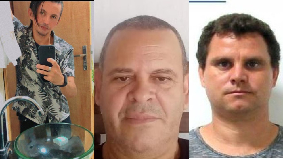 Da esquerda para a direita: Nilson Nogueira, de 42 anos, Elizeu Rosa Coelho, de 58 anos e Marcio Rogerio Carneiro, de 34 anos — Foto: Reprodução