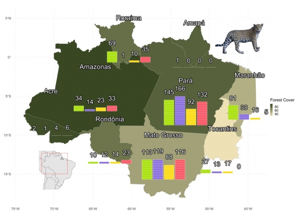 Em qual região do Brasil encontramos a maior número de onças-pintadas?