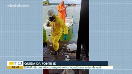 Ibama diz que a cheia do rio vai atrasar a retirada de agrotóxicos após queda da ponte