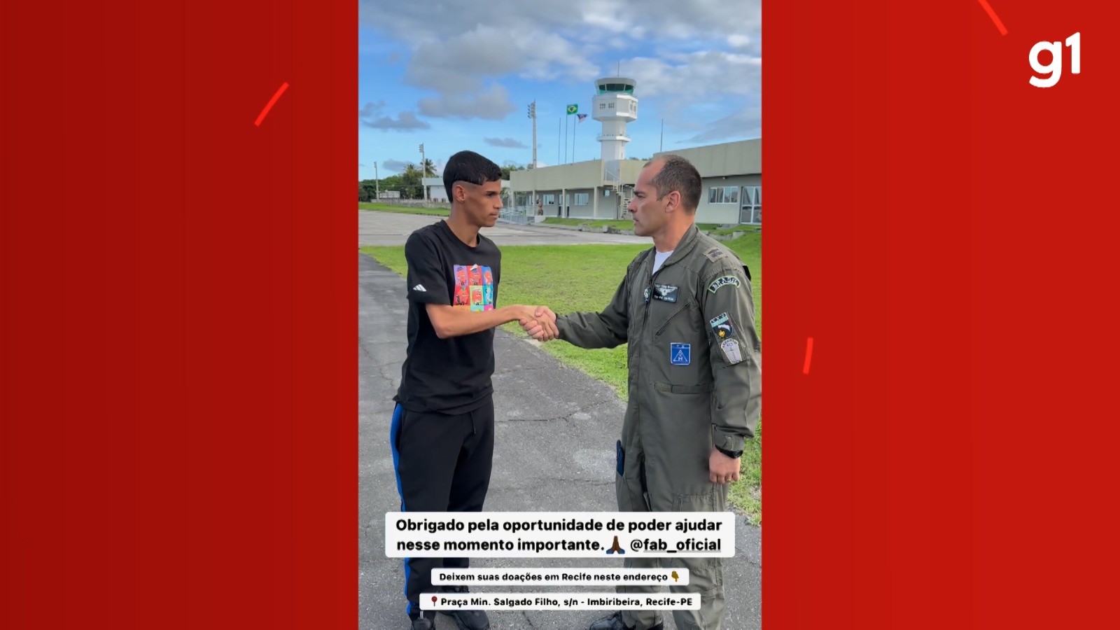 Influenciador baiano Luva de Pedreiro visita Base Aérea e pede ajuda para vítimas das chuvas no RS
