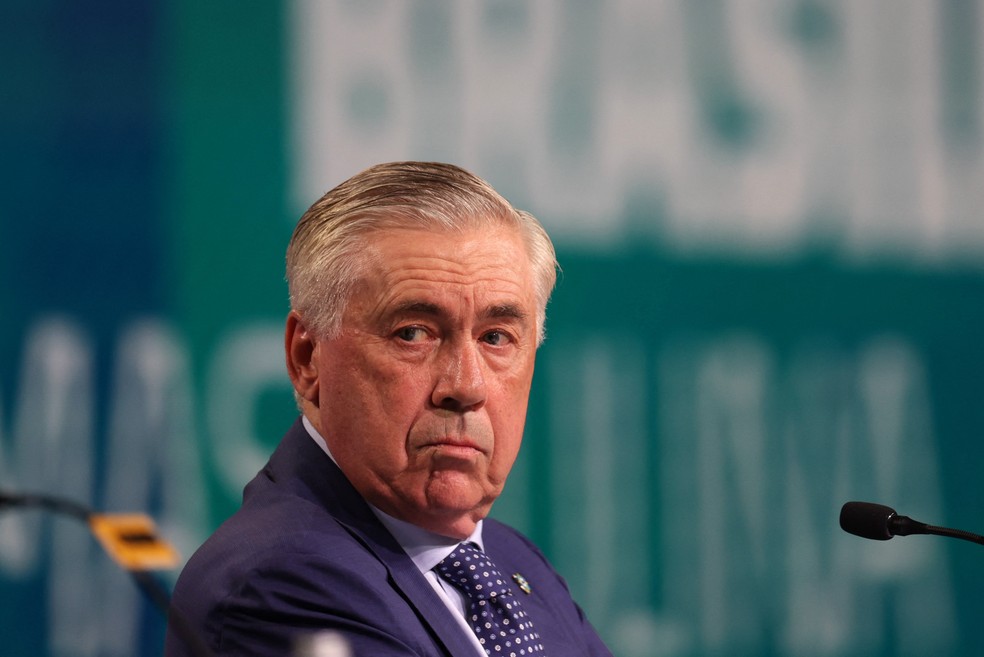 Técnico da seleção brasileira, Carlo Ancelotti. — Foto: Ricardo Moraes/Reuters