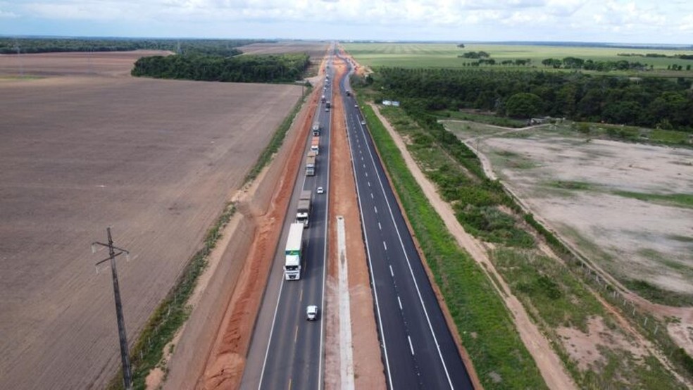 Trânsito será desviado em trecho da BR-163 para nova pista em MT — Foto: Nova Rota do Oeste