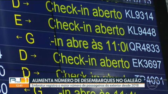 Aeroporto do Galeão registra o maior número de desembarques internacionais desde 2018 - Programa: RJ1 