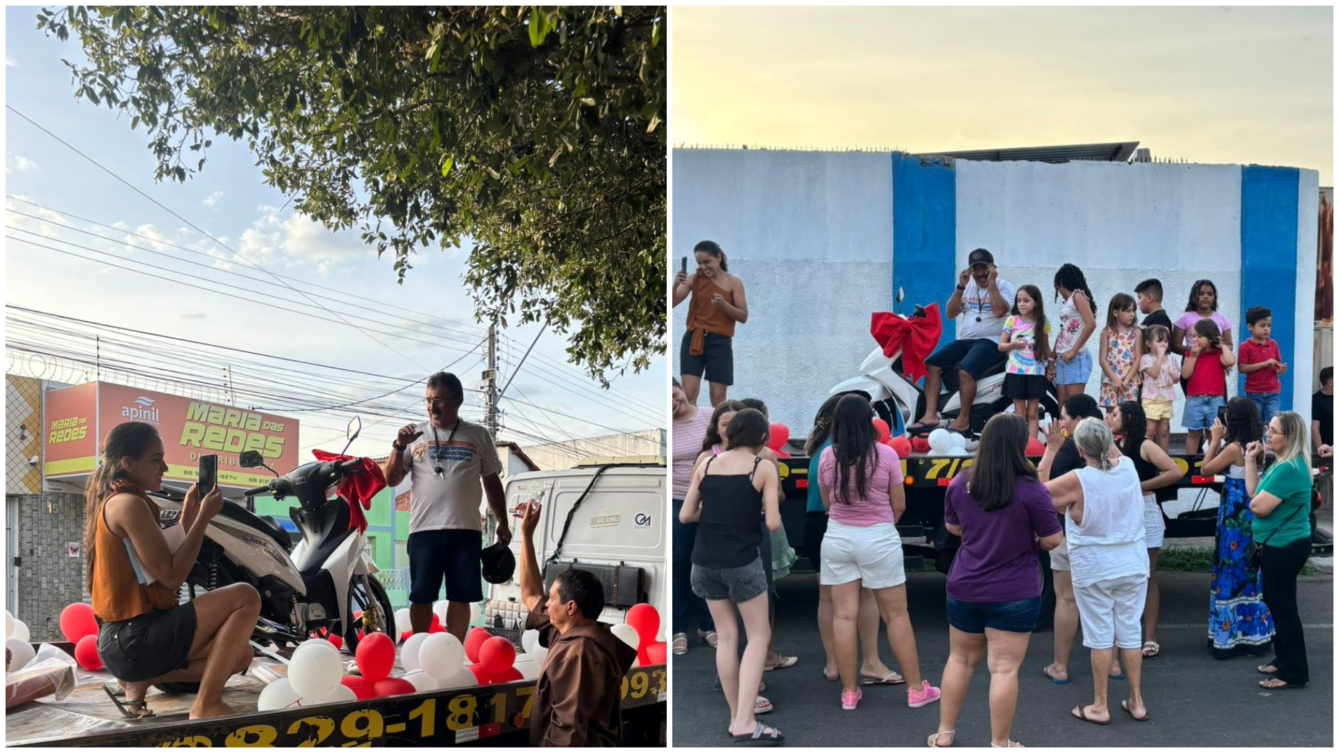 Vídeo: Pais de alunos se unem para comprar moto para porteiro de escola no interior do Ceará