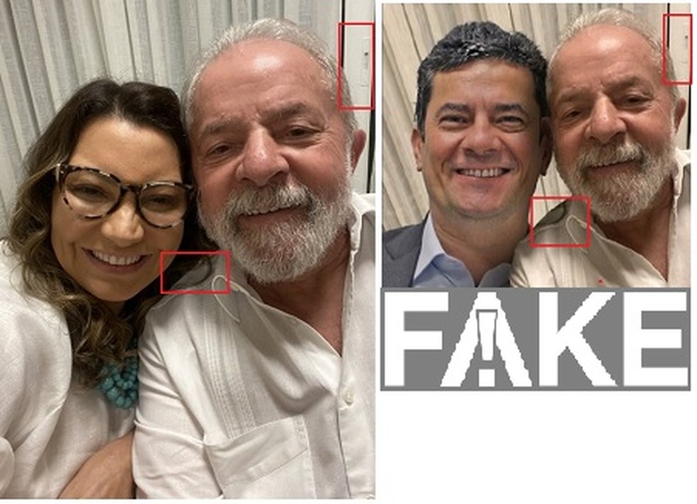 É #FAKE imagem que mostra Lula e Moro juntos e sorrindo em 2022 | G1