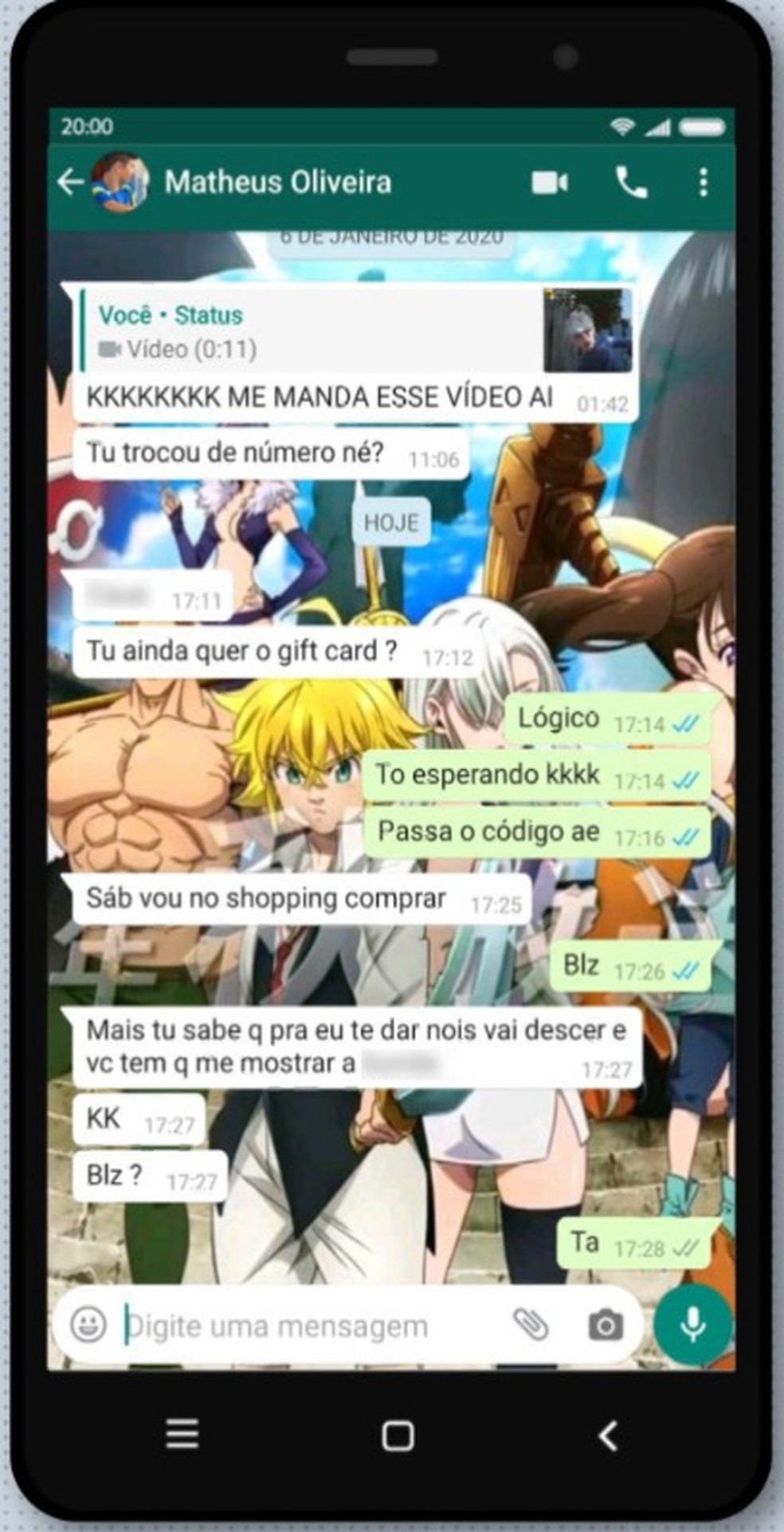 Em outra conversa o suspeito oferece cartões de credito para jogos — Foto: Divulgação/PC-AM