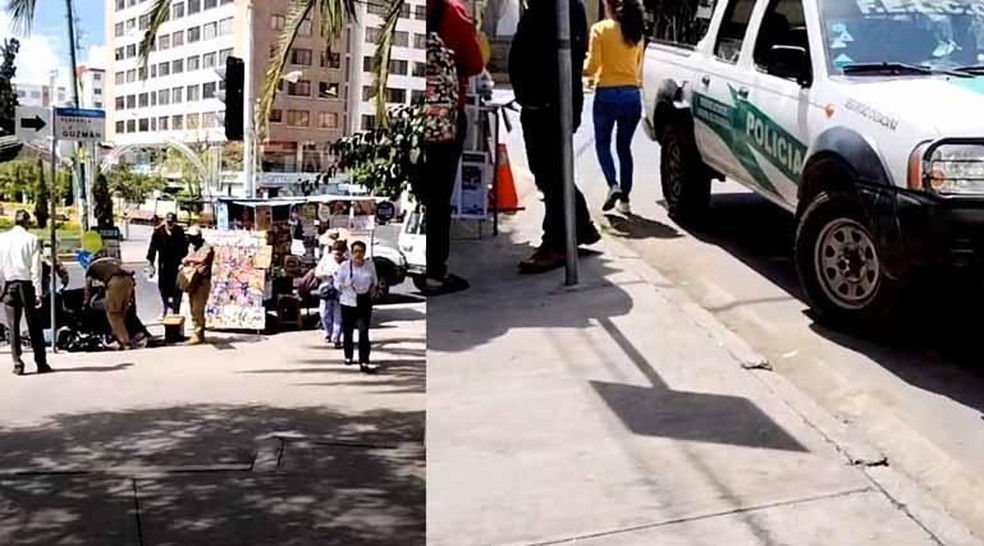 Acidente ocorreu na praça Cala Cala, na zona norte da cidade de Cochabamba, na Bolívia. — Foto: Reprodução/ Redes Sociais
