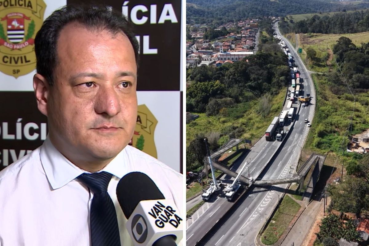 Motorista é preso após passarela cair e matar mãe e filho na Fernão Dias; caminhão tinha excesso de carga, diz delegado