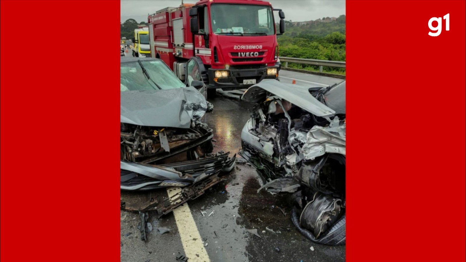 Acidente em ponte de rodovia de Cruzeiro, no interior de SP, deixa seis pessoas feridas