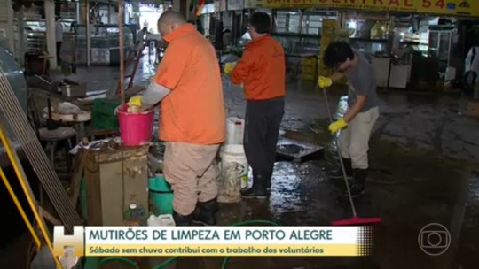 Sábado sem chuva contribui com o trabalho dos voluntários em Porto Alegre - Programa: Jornal Hoje 