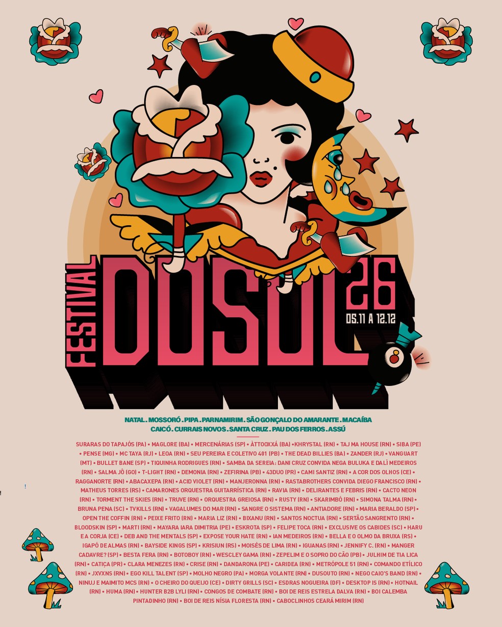 Programação completa do Festival DoSol 26 — Foto: Divulgação