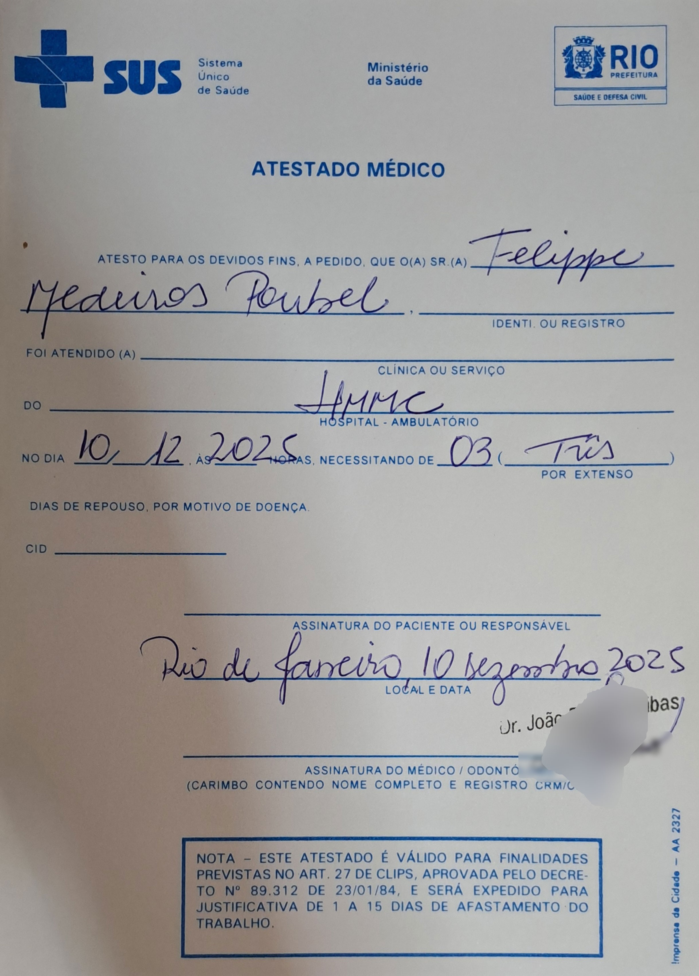 Saúde do Rio apura se médico do Miguel Couto deu atestado irregular para deputado do PL faltar audiência na Justiça