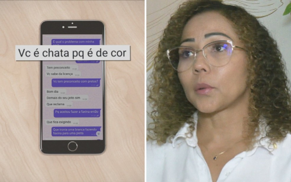 Enfermeira denuncia que sofreu racismo de diarista após reclamar de faxina em Goiânia — Foto: Reprodução/TV Anhanguera