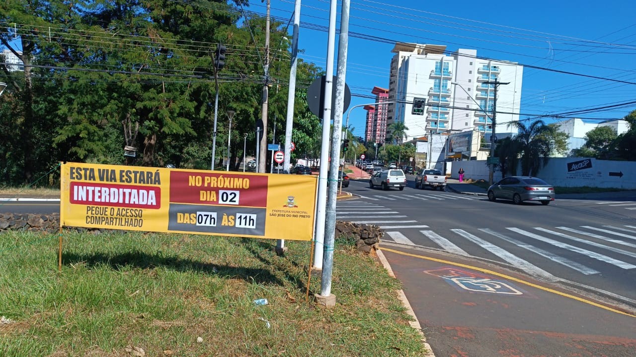 Avenida José Munia tem pontos de interdição em Rio Preto neste domingo