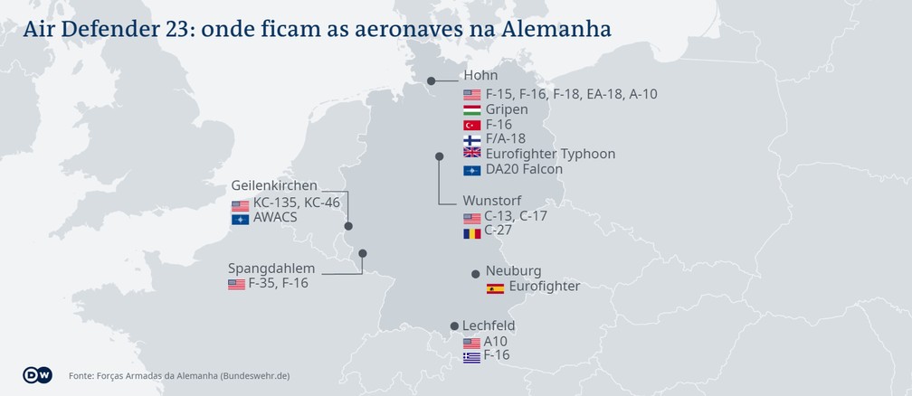Aviões de guerra da Otan sobrevoam a Alemanha em um dos maiores exercícios  aéreos da aliança
