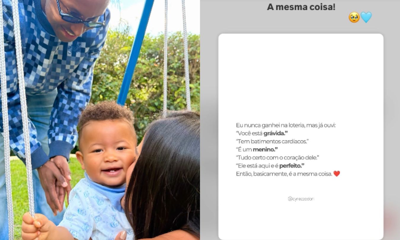 Carol Peixinho mantém clima de 'mêsversário' e celebra 1 ano e 1 mês do filho com Thiaguinho: 'Nosso grande amor'