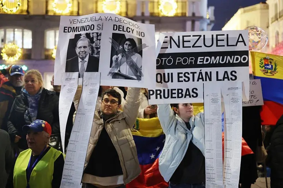Uma das reivindicações da oposição é o reconhecimento dos resultados eleitorais de 28 de julho de 2024 — Foto: Thomas COEX / AFP via Getty Images, via BBC