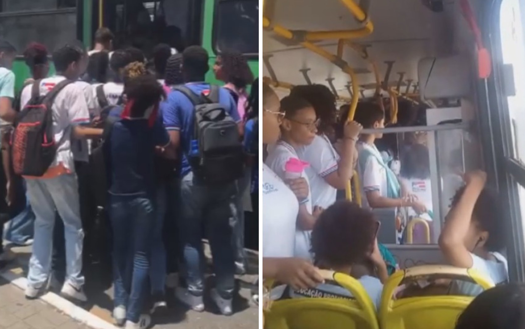 Estudantes da rede pública de ensino reclamam de superlotação em transporte escolar na Região Metropolitana de Salvador