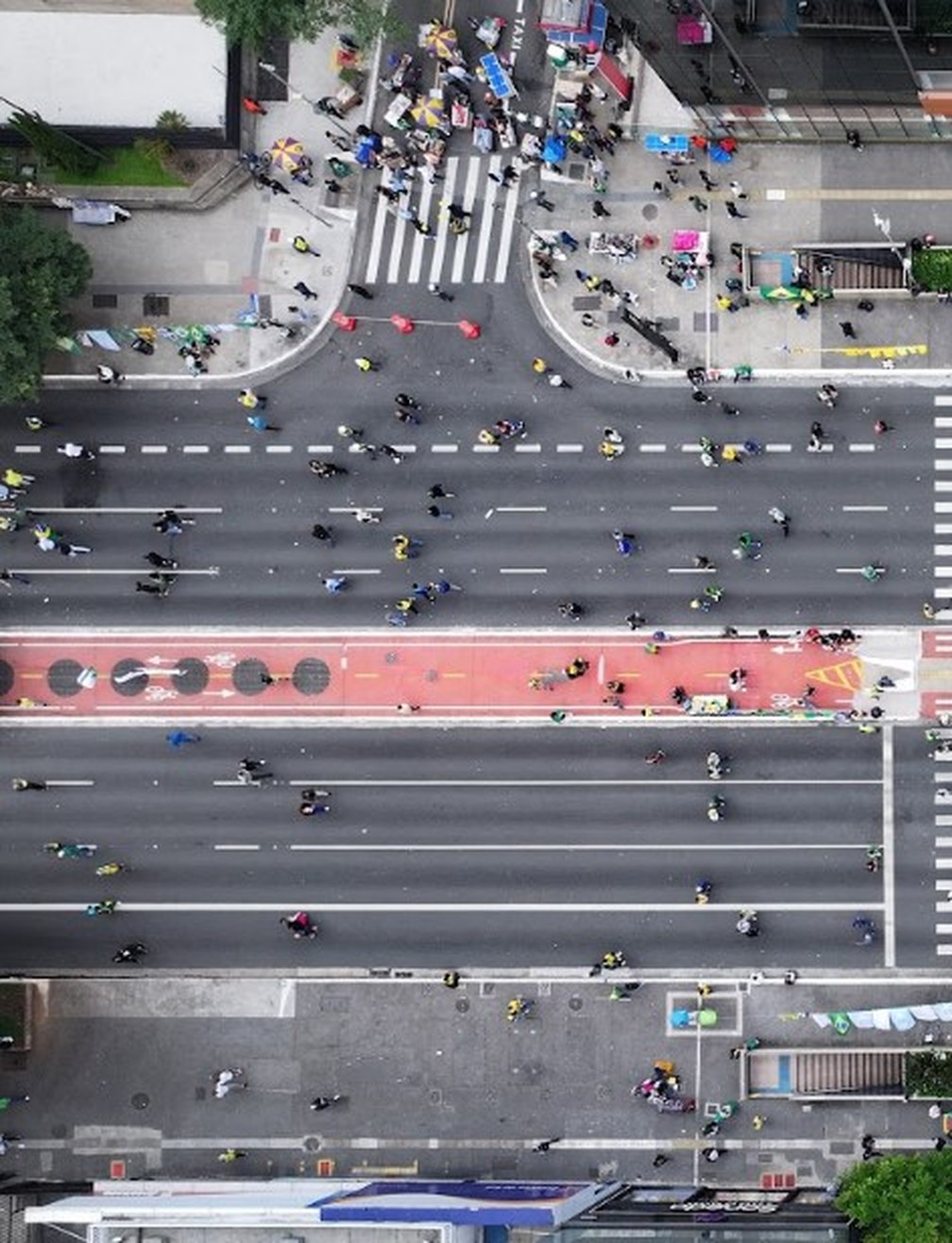 Foto usada na contagem de pessoas no ato na Paulista pró-anistia — Foto: Reprodução/Monitor do Debate Político no Meio Digital & More in Common