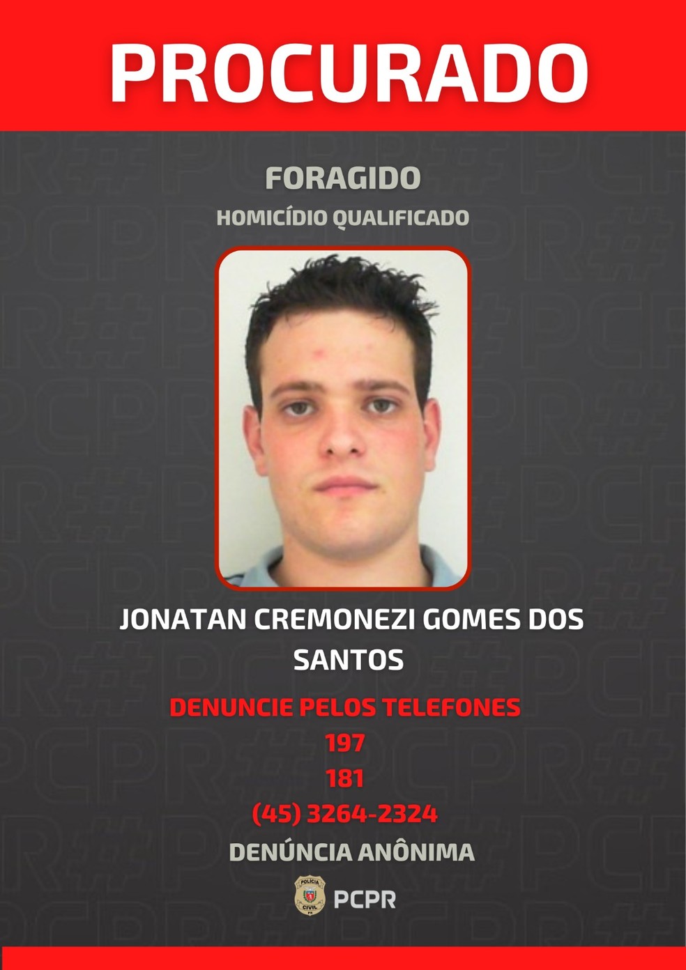 Polícia divulga fotos de suspeitos de matarem adolescente de 14 anos no Paraná — Foto: Polícia Civil/PR