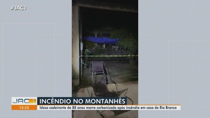 Idosa cadeirante de 88 anos morre carbonizada após incêndio em casa de Rio Branco