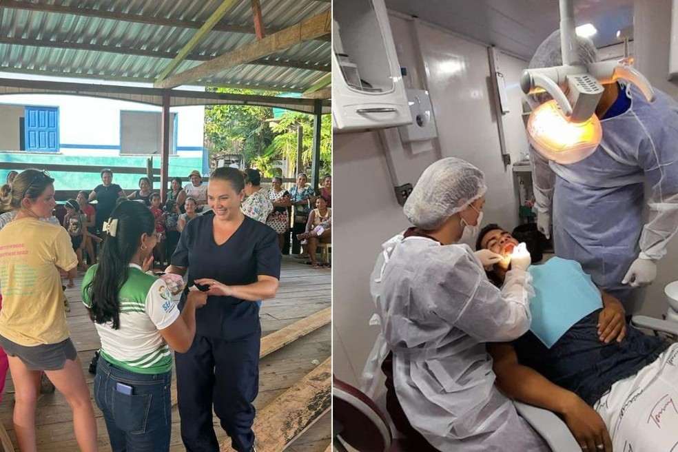 Casal santista realiza sonho e vai à Amazônia para oferecer tratamento dentário em comunidades — Foto: Arquivo Pessoal