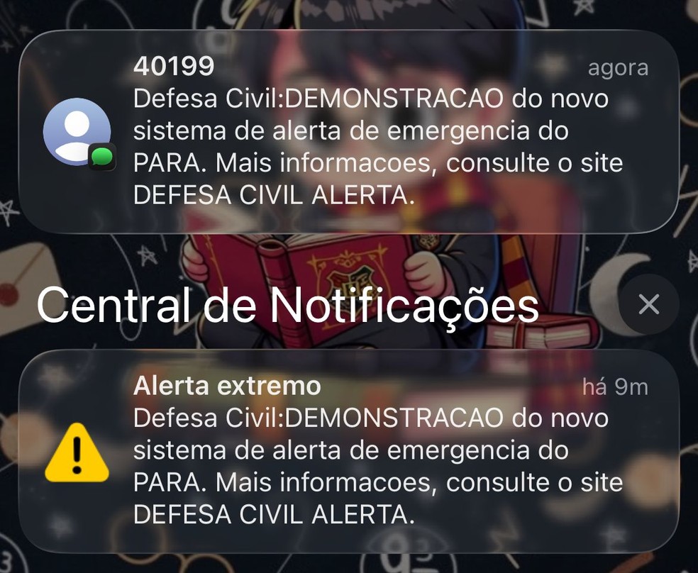 Teste da Defesa Civil causa susto entre moradores em Belém — Foto: Reprodução