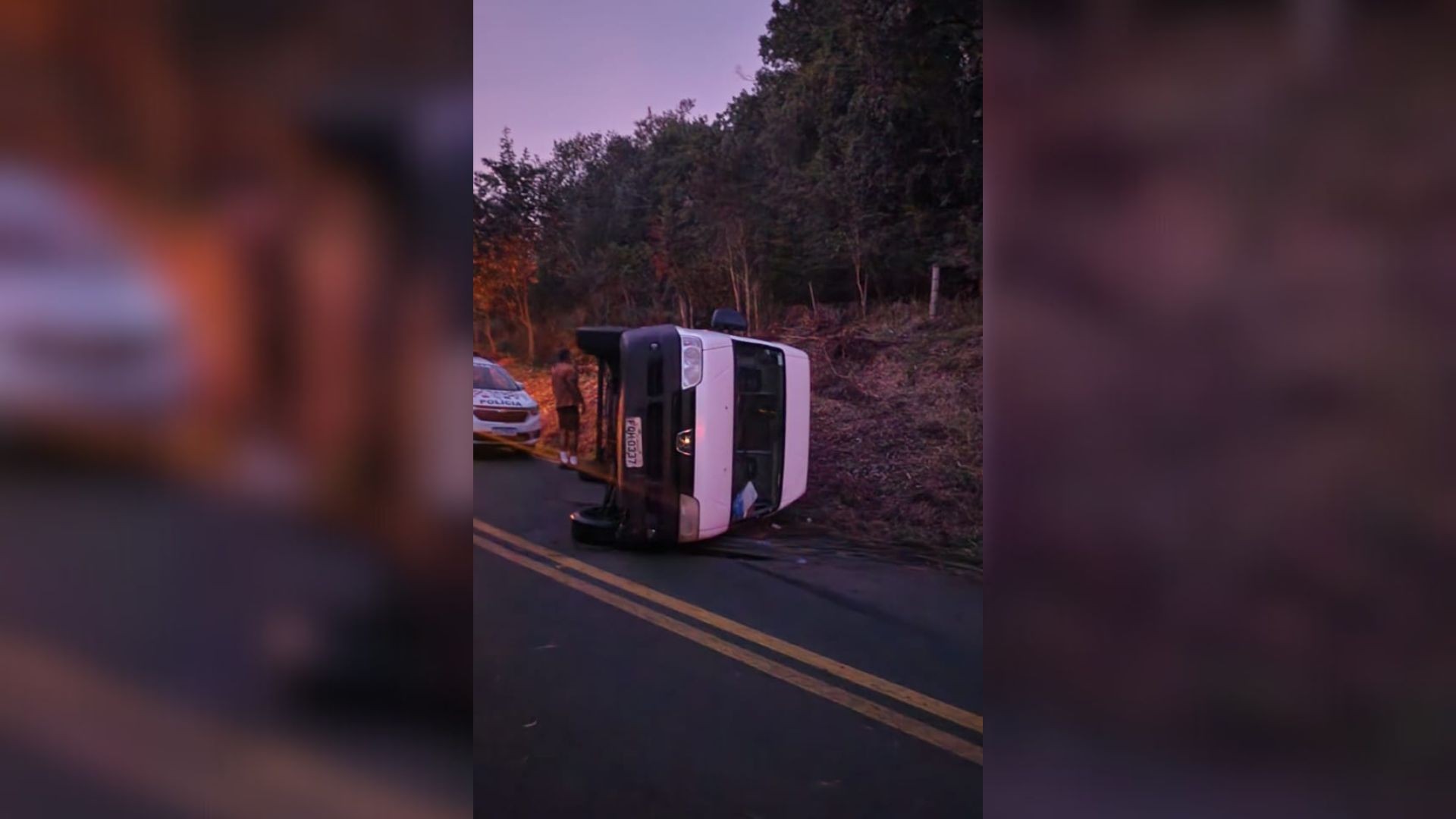 Homem furta van da Prefeitura de Botucatu, capota em estrada e é preso em flagrante