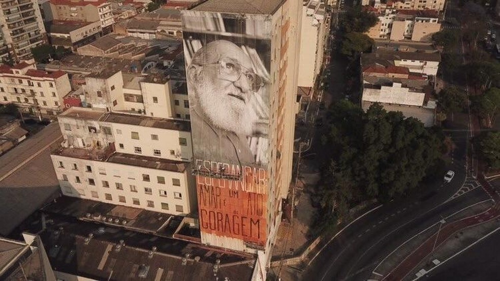 Em centenário de Paulo Freire, educador ganhou homenagem em mural na Barra Funda — Foto: Raul Zito/arquivo pessoal