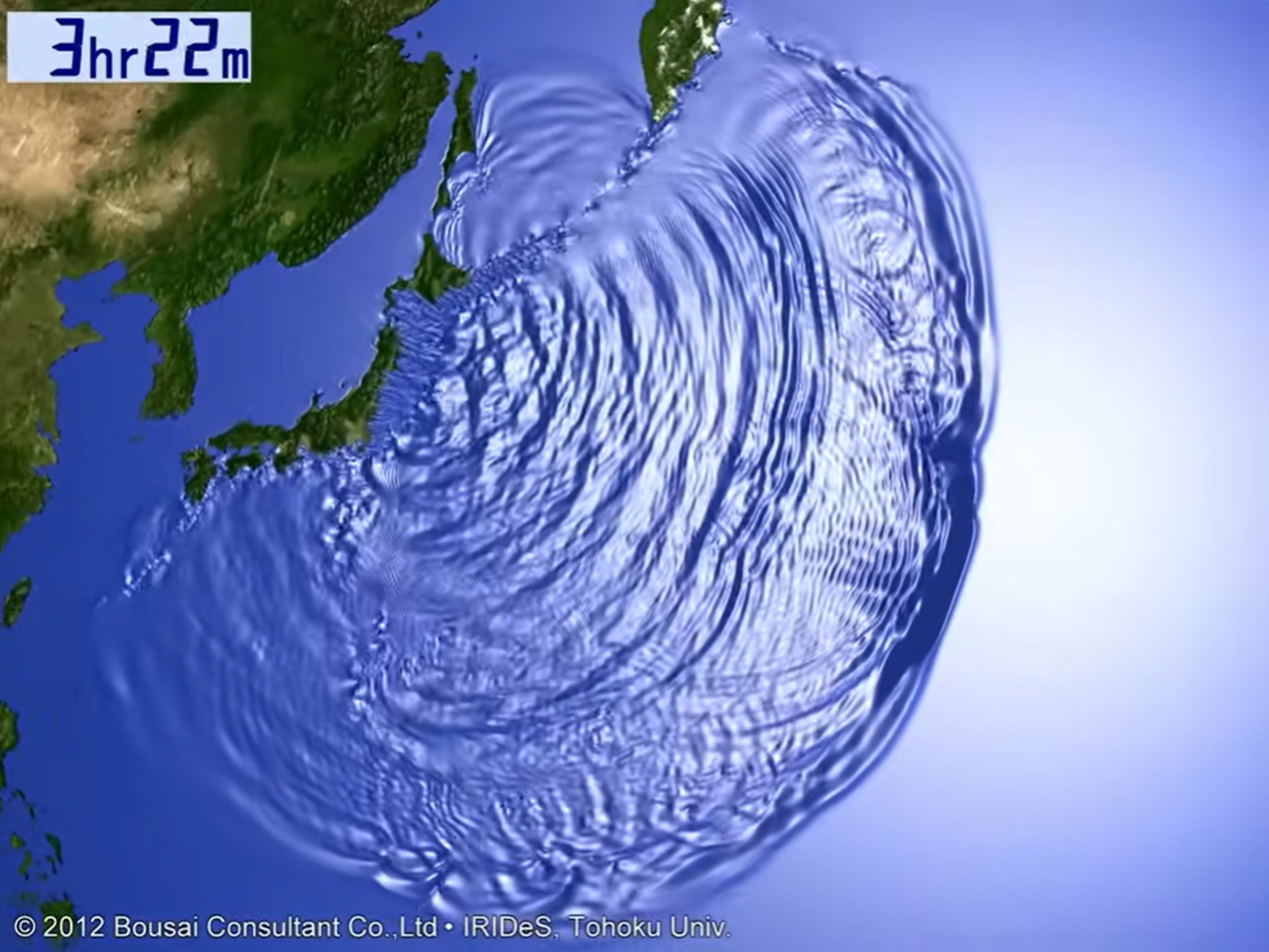 É #FAKE simulação que mostra tsunami da Rússia atingindo os EUA; imagem é de fenômeno no Japão em 2011