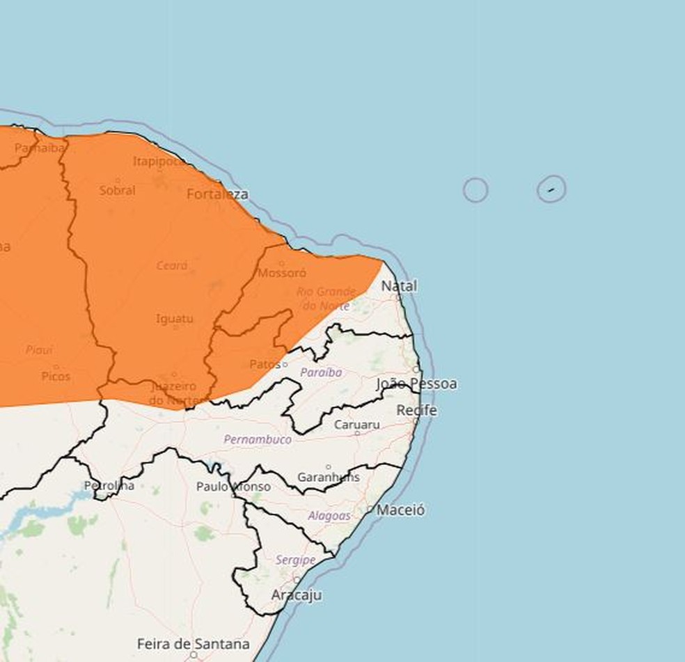 Chuvas atingem mais de 100 cidades do RN — Foto: Divulgação/Inmet