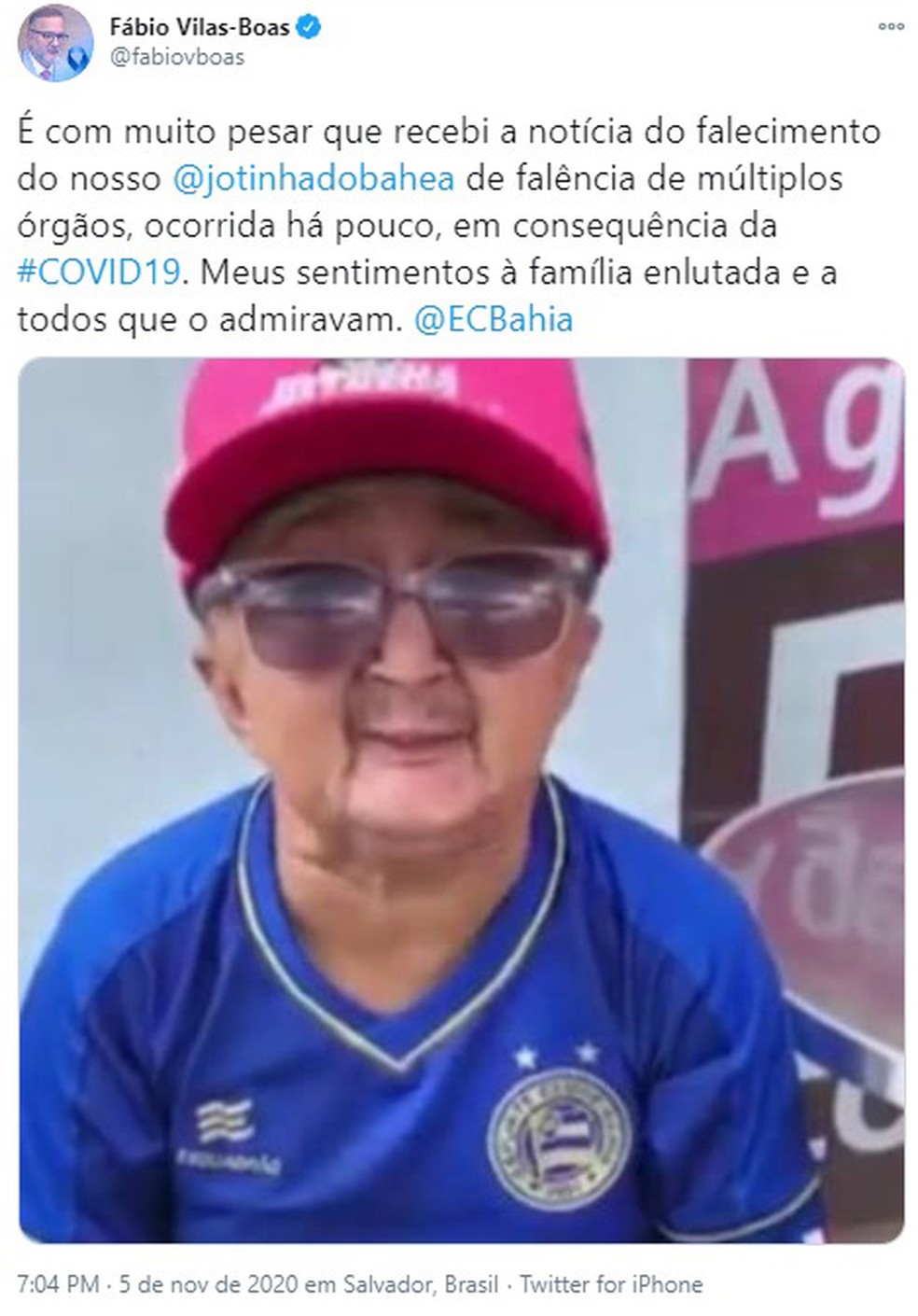 Jotinha: Famosos e amigos lamentam morte do humorista, Bahia