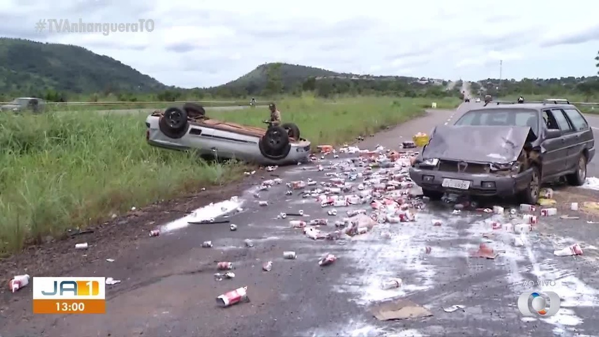 Mulher Fica Ferida Ap S Se Envolver Em Acidente E Capotar Carro Na Br Tocantins G