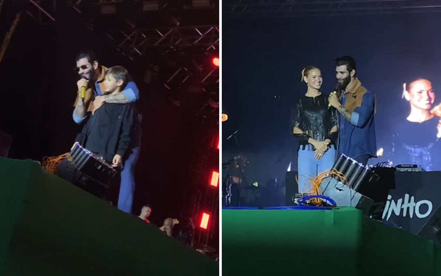 Gusttavo Lima sobe ao palco com o filho durante show em Rio Verde e diverte o público: 'Fala comigo, bebê'