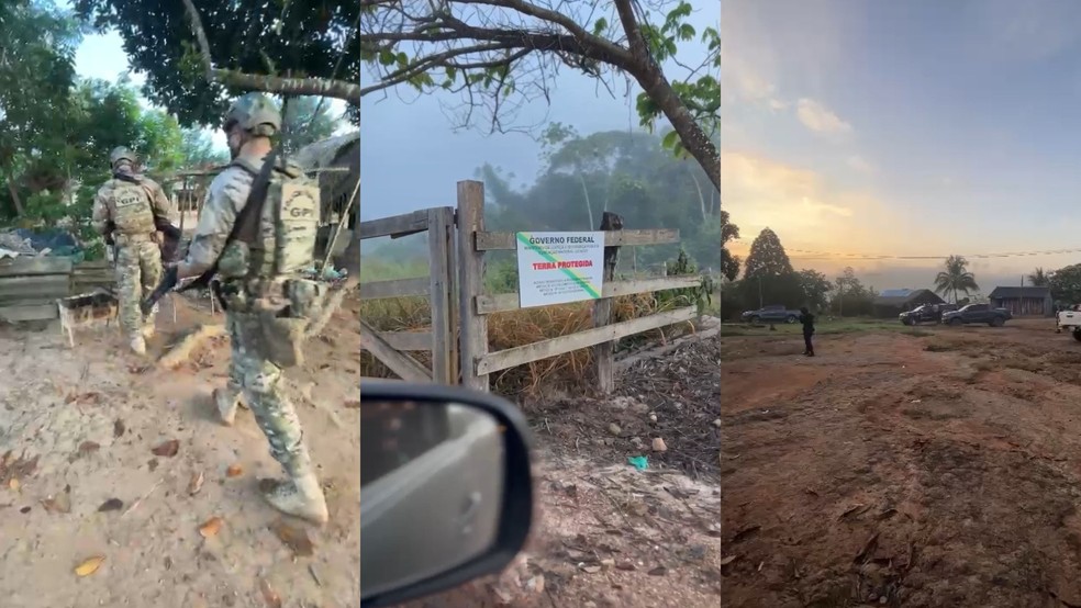 Operação da PF contra garimpo ilegal em terra indígena de RO — Foto: Reprodução/Polícia Federal (PF)