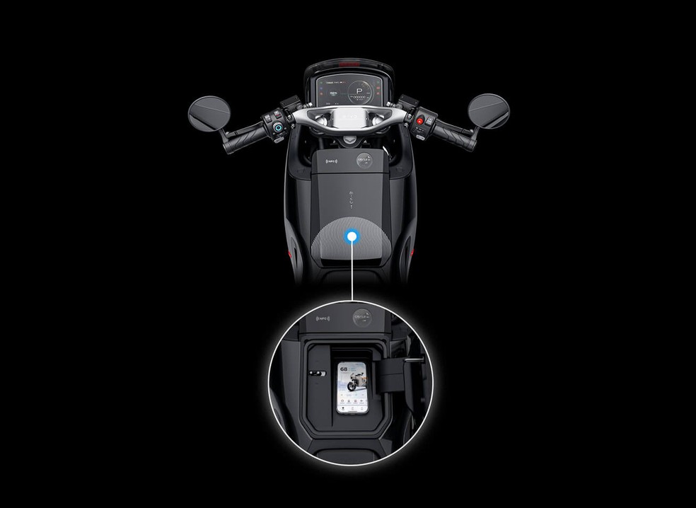 Porta objetos para encaixar o celular na Honda E-VO  Foto: Divulgao | Honda