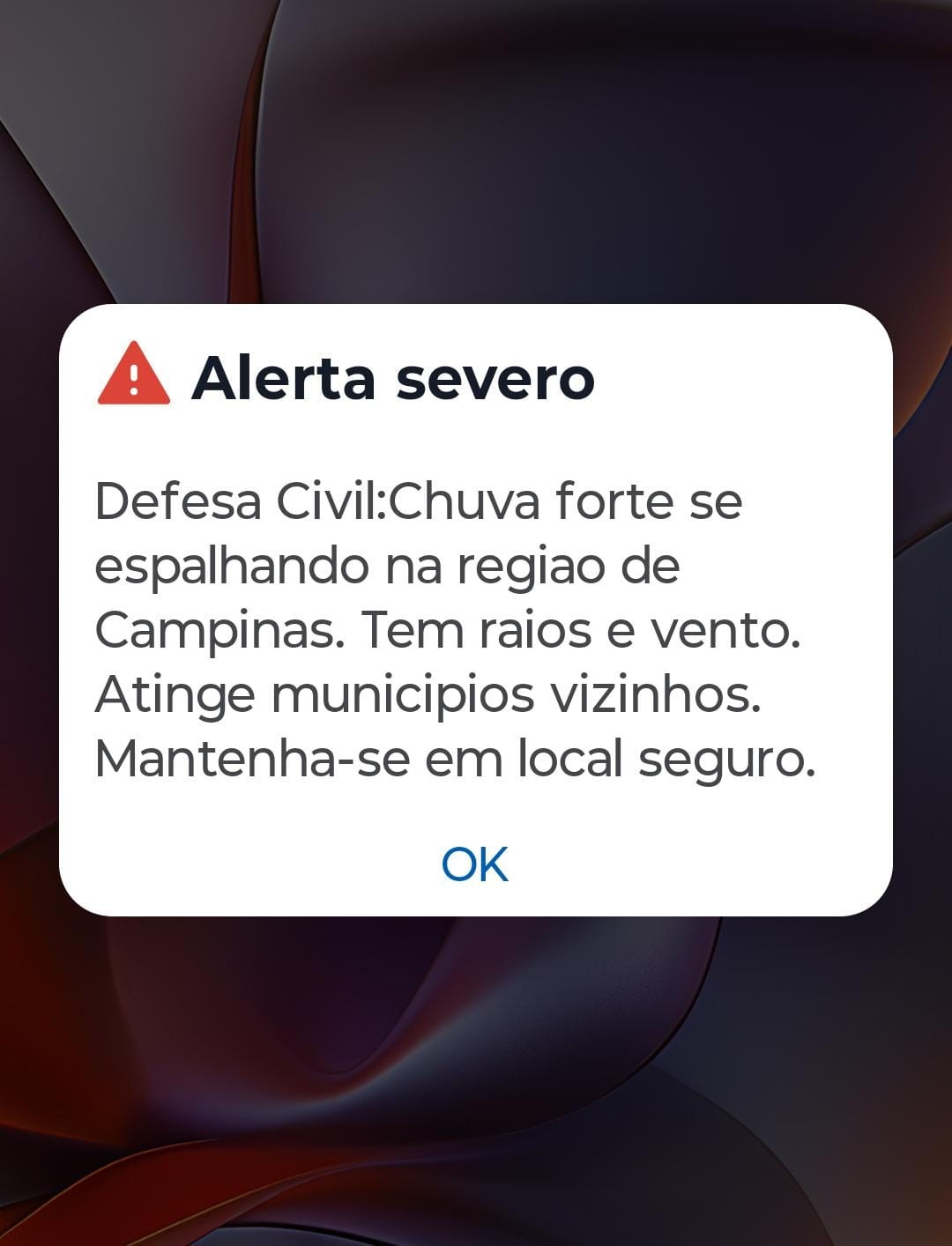 Alerta severo: Defesa Civil emite aviso sobre chuva forte na região de Campinas