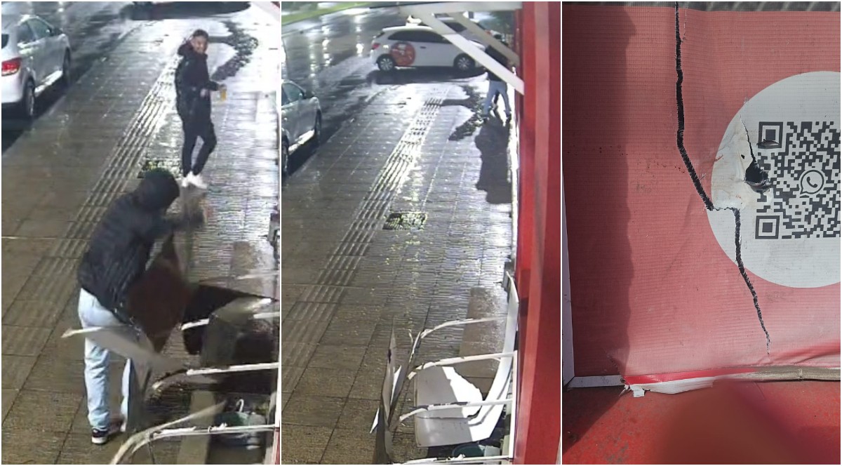 Homem destrói cobertura de abrigo para alimentação de animais de rua em SC; VÍDEO