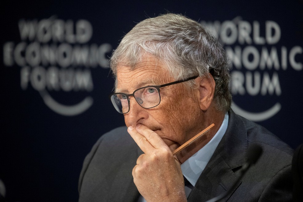 Bill Gates durante o Fórum Econômico Mundial, em maio de 2022 — Foto: Reuters/Arnd Wiegmann