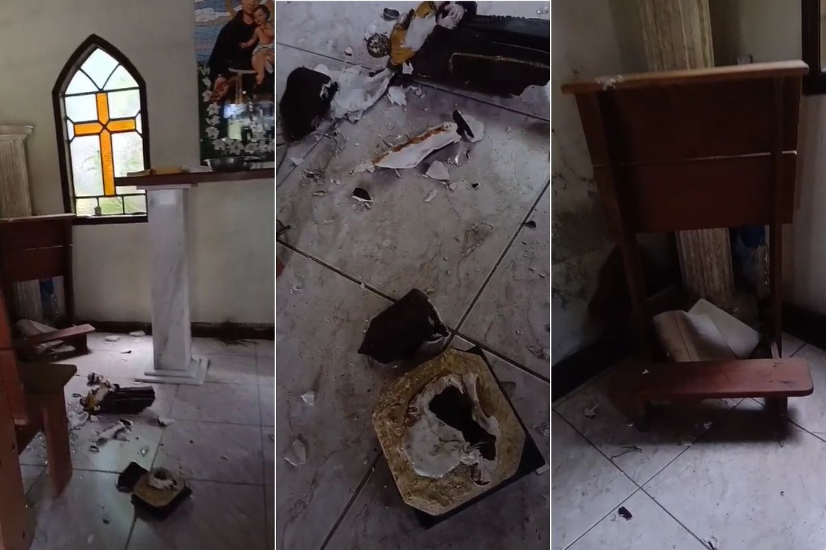 Capela é invadida e vandalizada em comunidade no litoral de SP; imagens de santos são destruídas