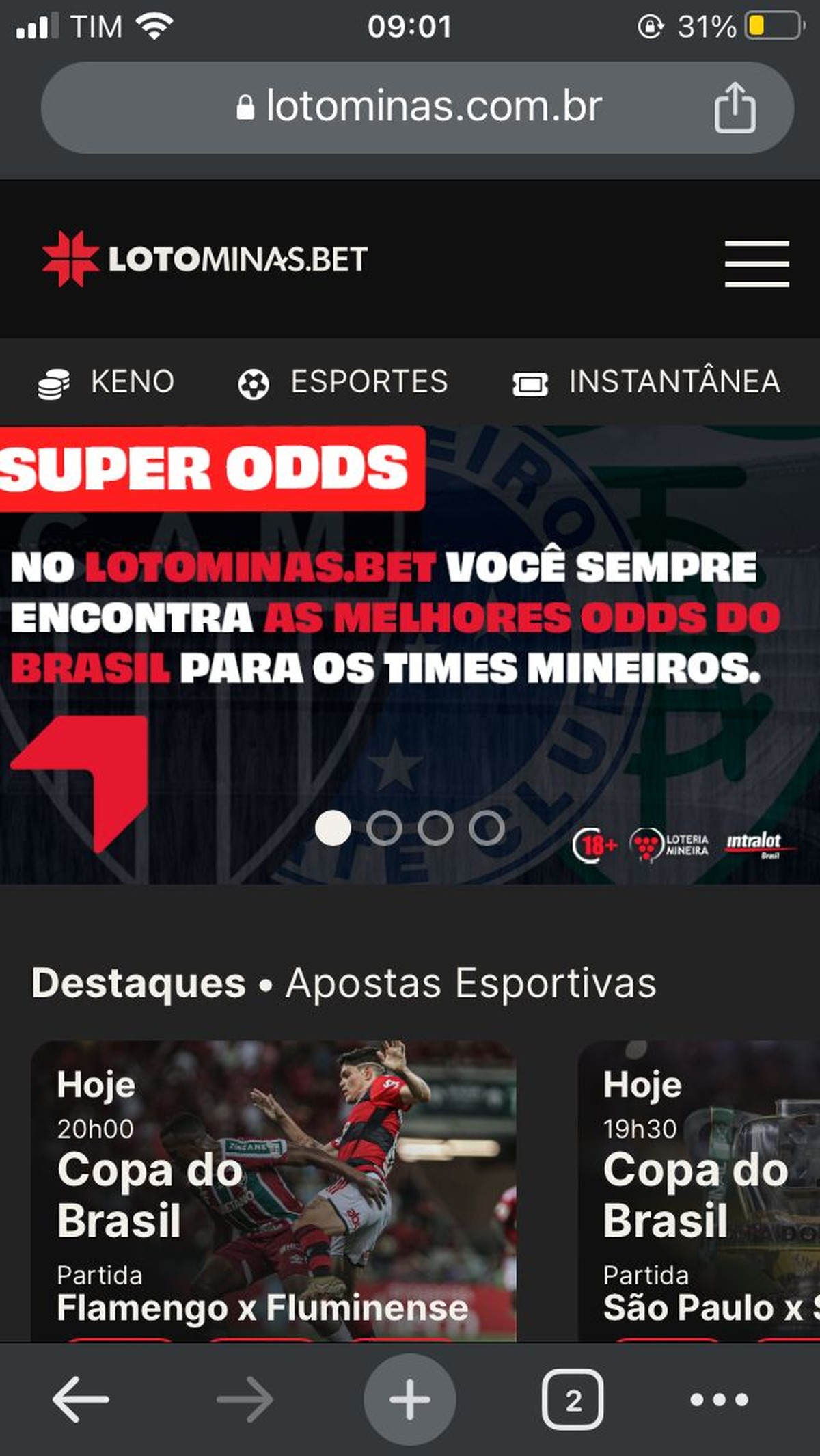 Site de apostas esportivas lançado pelo governo de Minas é investigado pelo Tribunal de Contas do Estado