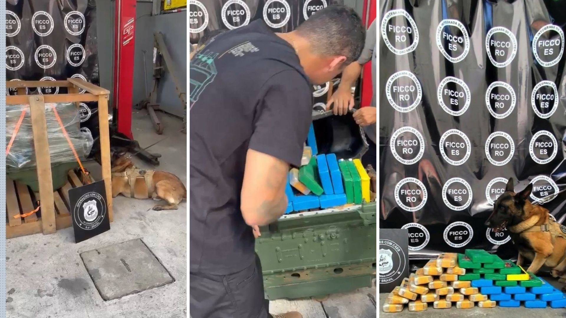 Dupla é presa ao receber 'encomenda' de cocaína escondida em motor de caminhão no ES