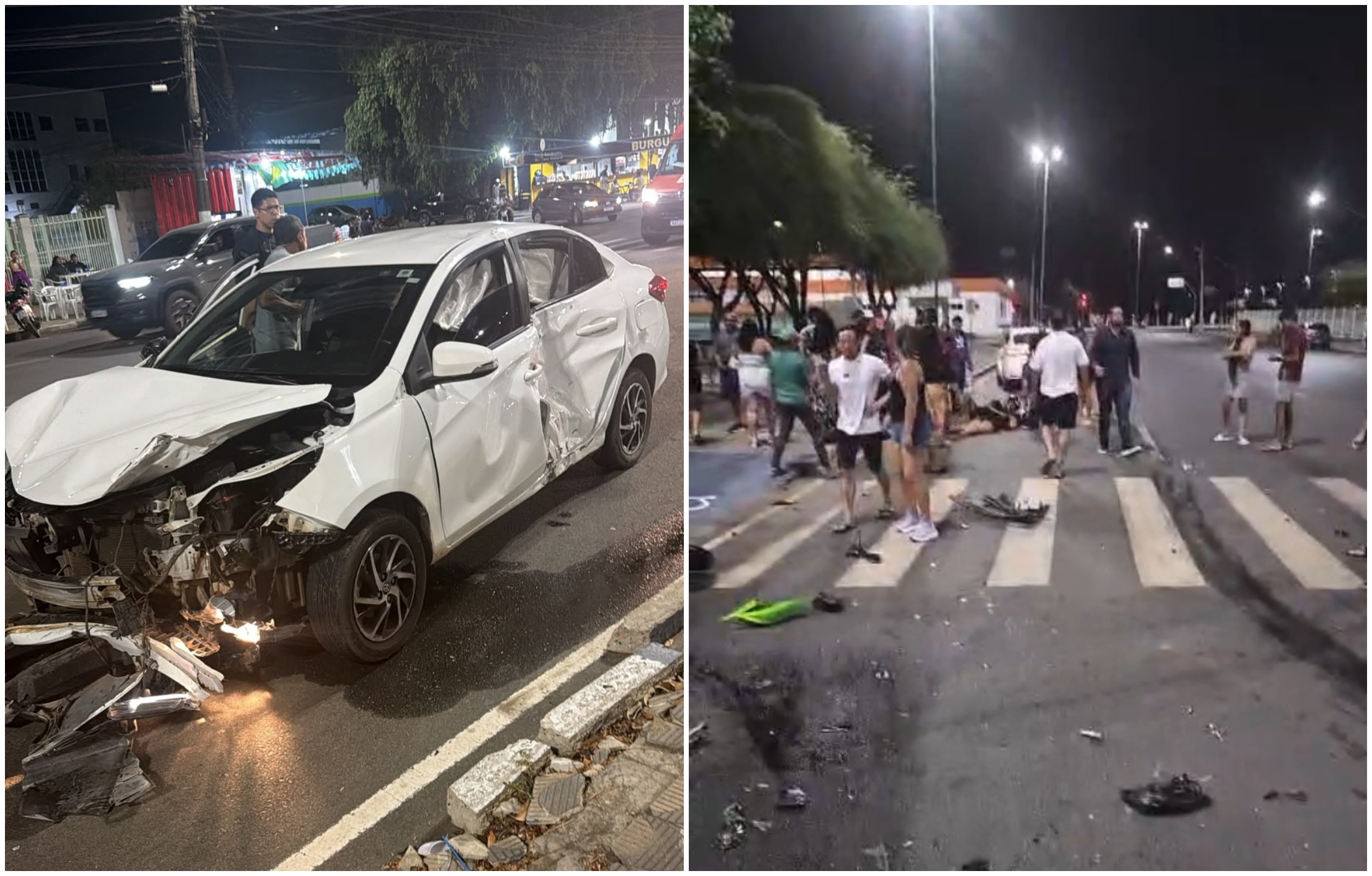 Acidente entre carro e duas motos deixa três feridos no Centro de Boa Vista